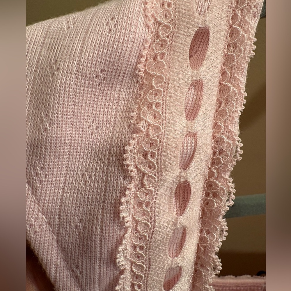 NWOT Charlotte Russe Pink Coquette Mini Dress Ribbon/Lace Trim Women’s Size M - Picture 7 of 11